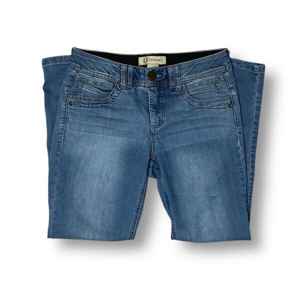 Democracy 6 Medium Wash Blue Mid Rise Skinny Jeans Ab Technology Stretch Denim - Picture 4 of 9